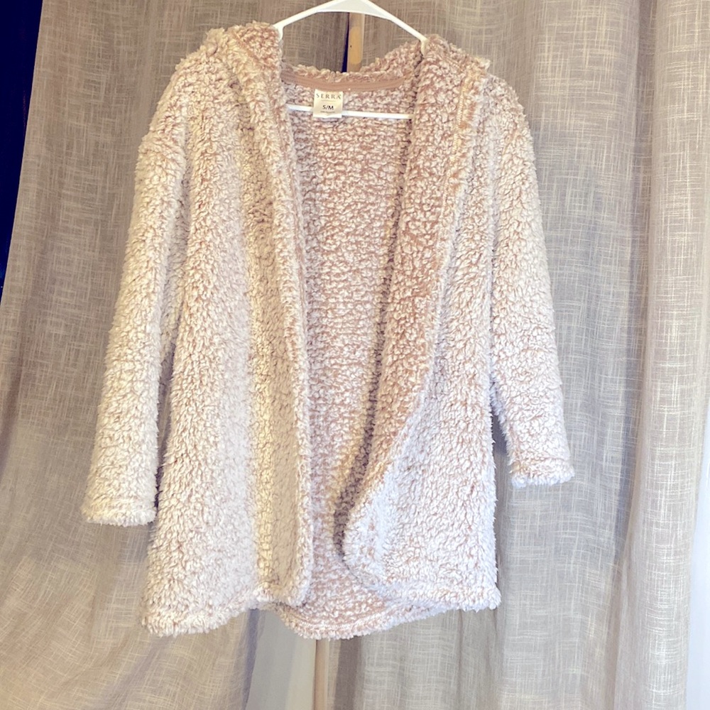 Serra Cream Colored Teddy Sweater Size S/M. Runs on the smaller side.